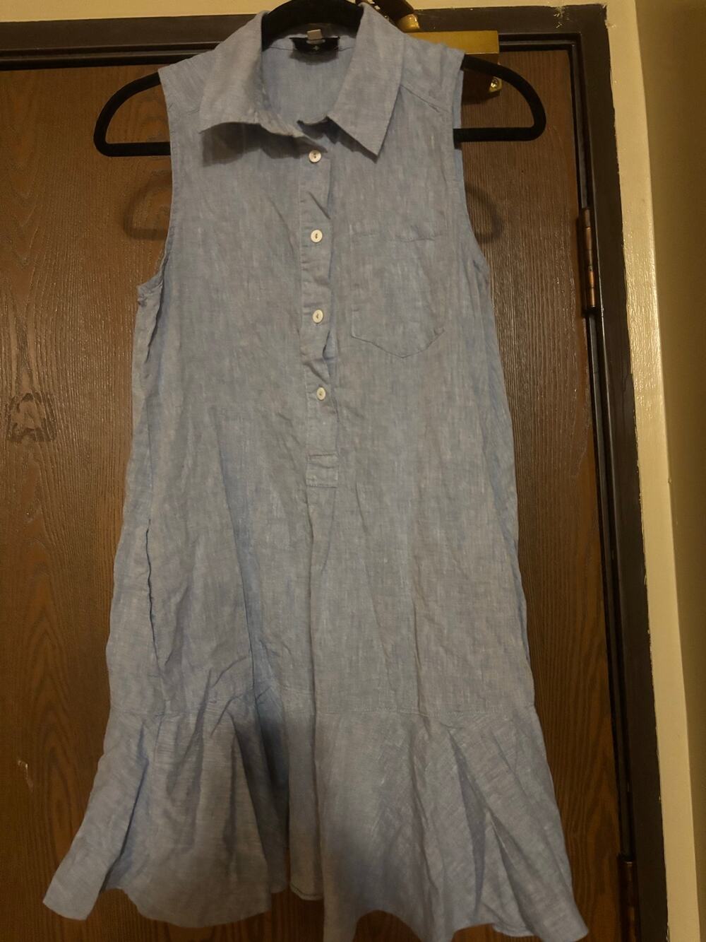 Tuckernuck Blue Preppy Coastal Mini Collared Shirt Dress